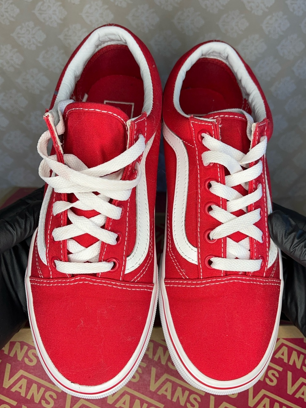 Vans Old Skool Sneakers - Red with White Stripe - Picture 8 of 8